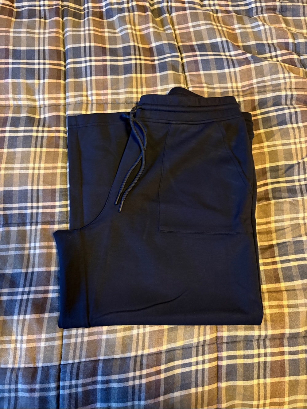 Quince CloudComfort High-Rise Cropped Sweatpants. Navy. Size XL.